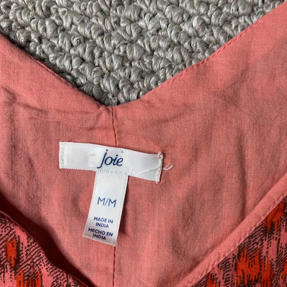 Joie Womens Dress Size Medium Red/Pink Ikat Print Sleeveless‎ Maxi Tiered Boho - Picture 11 of 14